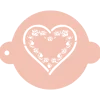 Stencil corazón con rosas 20 cm - TodoStencil