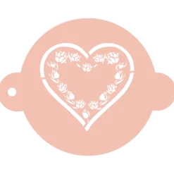 Stencil corazón con rosas 20 cm - TodoStencil