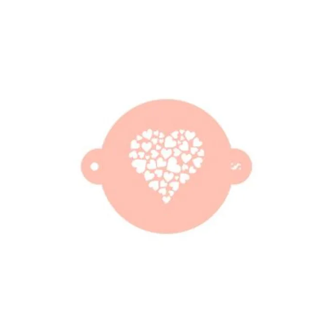 Stencil corazón de corazones 9 cm - TodoStencil