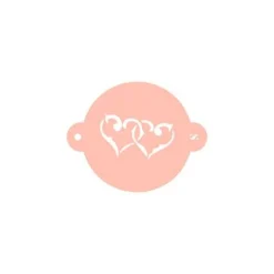 Stencil corazones enlazados 9 cm - TodoStencil