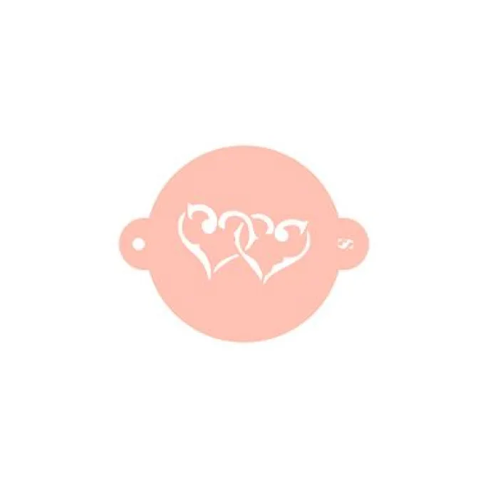 Stencil corazones enlazados 9 cm - TodoStencil