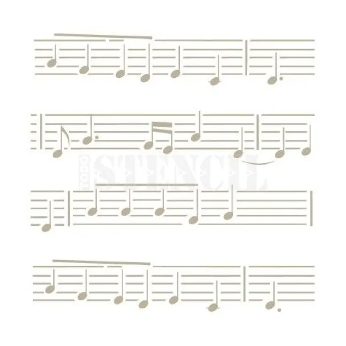 Stencil para fondos partitura 12 cm - TodoStencil