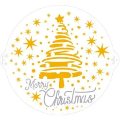 Stencil árbol de Navidad Merry Christmas 25 cm - Decora