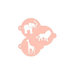 Stencils de elefante, león y jirafa 9 cm (3) - TodoStencil