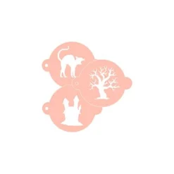 Stencils de gato, castillo y árbol 9 cm (3) - TodoStencil