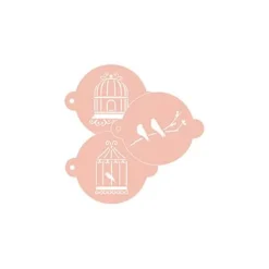 Stencils de jaula, vintage y pajaritos 9 cm (3) - TodoStencil