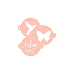 Stencils de pájaro, libélula y mariposa 9 cm (3) - TodoStencil