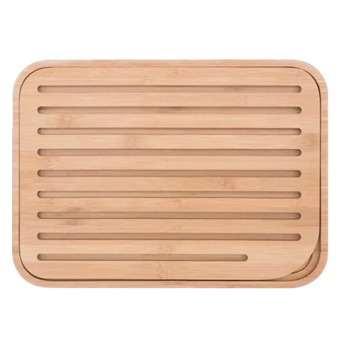 Tabla para cortar y servir con ranuras 36 x 26 cm - Madera de bambú - Pebbly