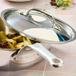 Tapa Affinity con asa remachada 20 cm - Acero inoxidable - De Buyer