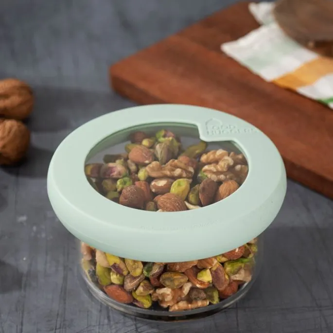 Tapa para conservar al vacío blanca XS 13 cm - Cristal y Silicona (sin BPA) - Food Huggers