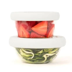Tapa para conservar al vacío blanca XS 13 cm - Cristal y Silicona (sin BPA) - Food Huggers