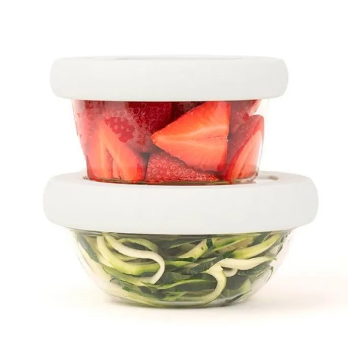 Tapa para conservar al vacío blanca XS 13 cm - Cristal y Silicona (sin BPA) - Food Huggers