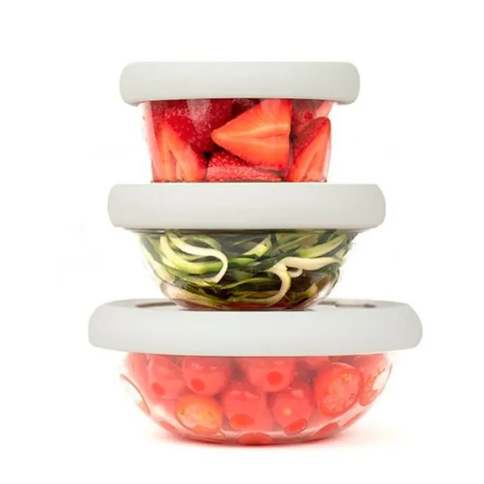 Tapa para conservar al vacío blanca S 15 cm - Cristal y Silicona (sin BPA) - Food Huggers