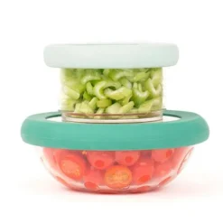 Tapa para conservar al vacío blanca L 20 cm - Cristal y Silicona (sin BPA) - Food Huggers