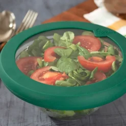 Tapa para conservar al vacío verde S 15 cm - Cristal y Silicona (sin BPA) - Food Huggers