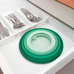 Tapa para conservar al vacío verde L 20 cm - Cristal y Silicona (sin BPA) - Food Huggers