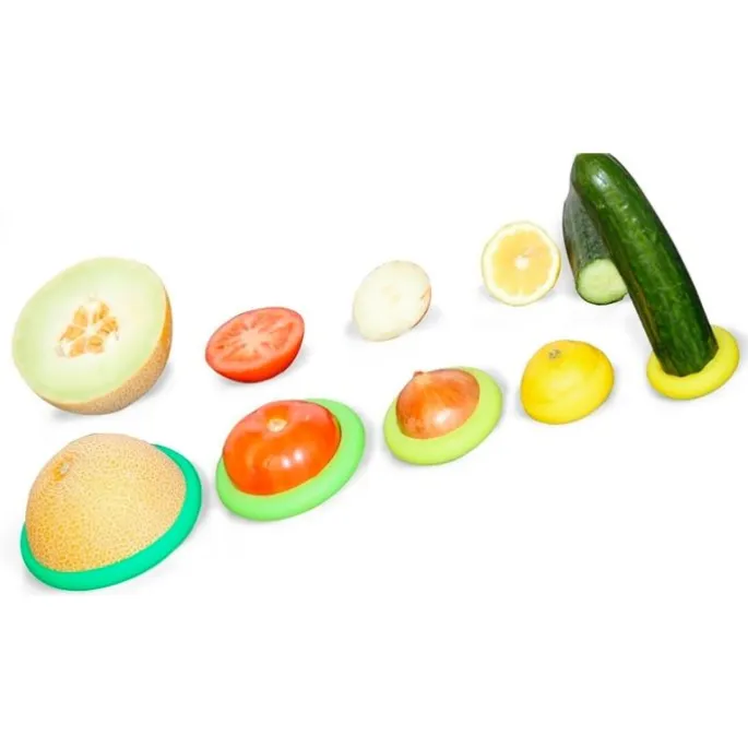 Tapas para conservar al vacío Greens (5) - Silicona (sin BPA) - Food Huggers