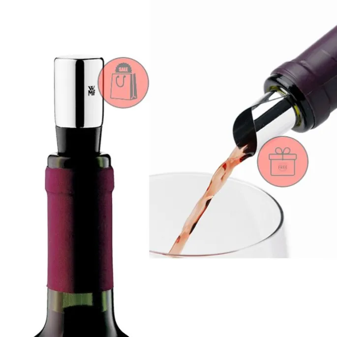 Tapón para botella de vino - Acero inoxidable - WMF + REGALO hojas antigoteo