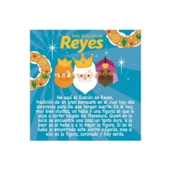 Tarjeta para roscón de Reyes Feliz azul - Dekora