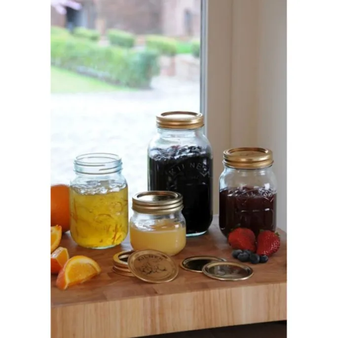 Tarro de cristal con tapa metálica dorada para sellado al vacío 250 ml - Kilner