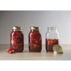 Tarro de cristal con tapa metálica dorada para sellado al vacío 1 litro - Kilner