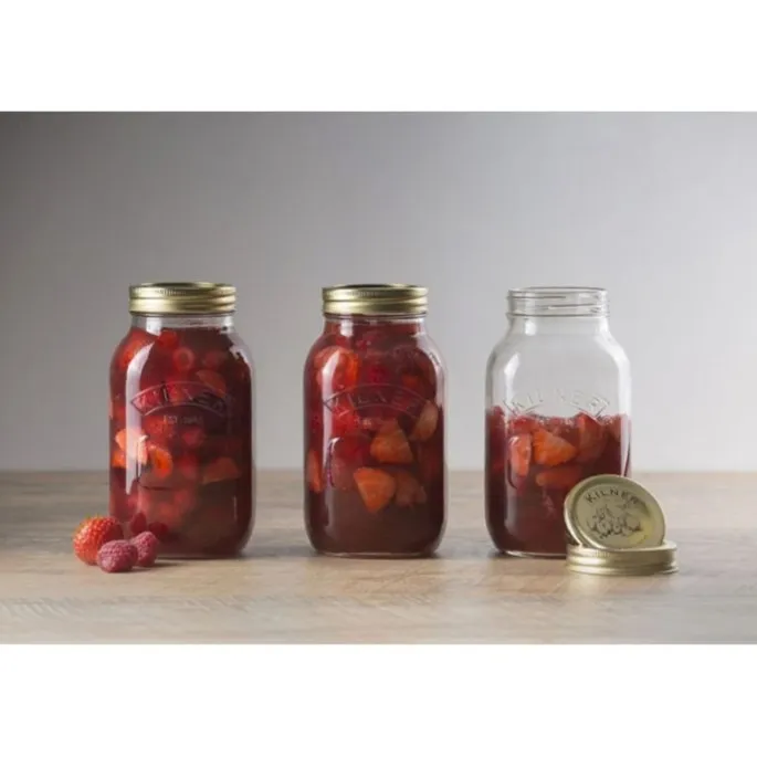 Tarro de cristal con tapa metálica dorada para sellado al vacío 1 litro - Kilner