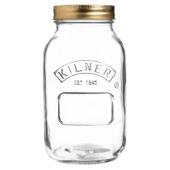 Tarro de cristal con tapa metálica dorada para sellado al vacío 1 litro - Kilner