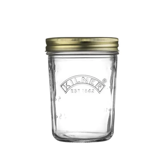 Tarro de cristal medidor con tapa metálica dorada para sellado al vacío 350 ml - Kilner