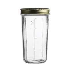 Tarro de cristal medidor con tapa metálica dorada para sellado al vacío 500 ml - Kilner