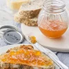 Tarro de cristal naranja, con tapa metálica plateada para sellado al vacío 400 ml - Kilner
