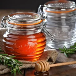 Tarro de cristal para miel con cierre hermético y espátula 400 ml - Kilner