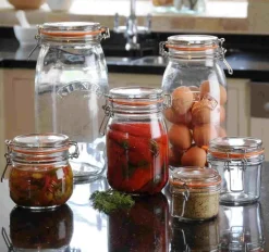 Tarro de cristal redondo con cierre hermético 1 litro - Kilner