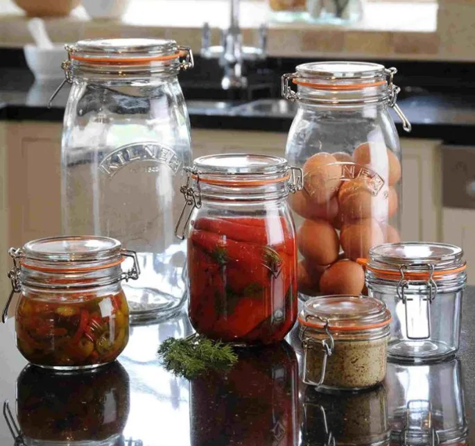 Tarro de cristal redondo con cierre hermético 1 litro - Kilner