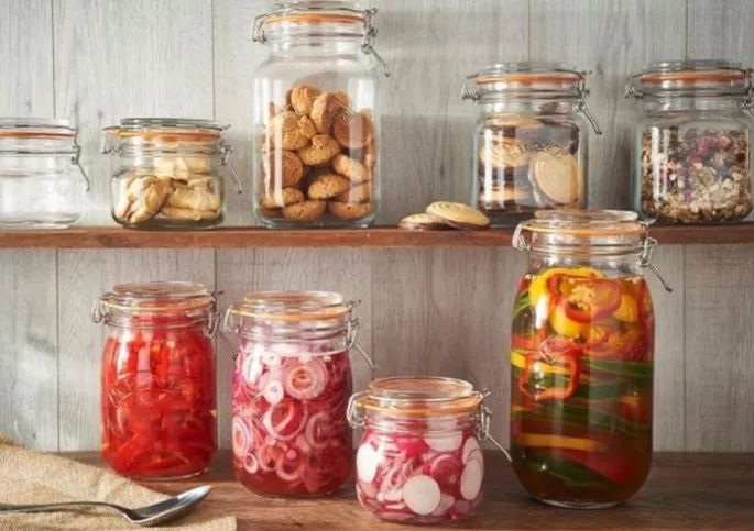 Tarro de cristal redondo con cierre hermético 1 litro - Kilner
