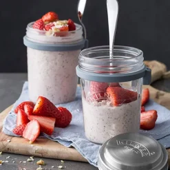 Tarro fiambrera de cristal hermética con soporte y cuchara 350 ml - Kilner