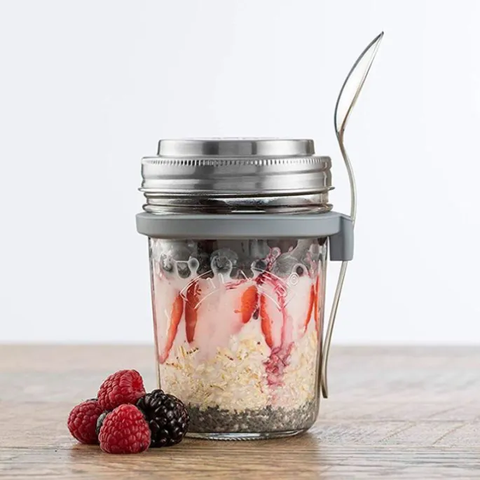 Tarro fiambrera de cristal hermética con soporte y cuchara 350 ml - Kilner