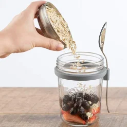 Tarro fiambrera de cristal hermética con soporte y cuchara 350 ml - Kilner