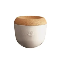 Tarro para ajos crema con tapa de corcho 14 cm - Cerámica - Emile Henry