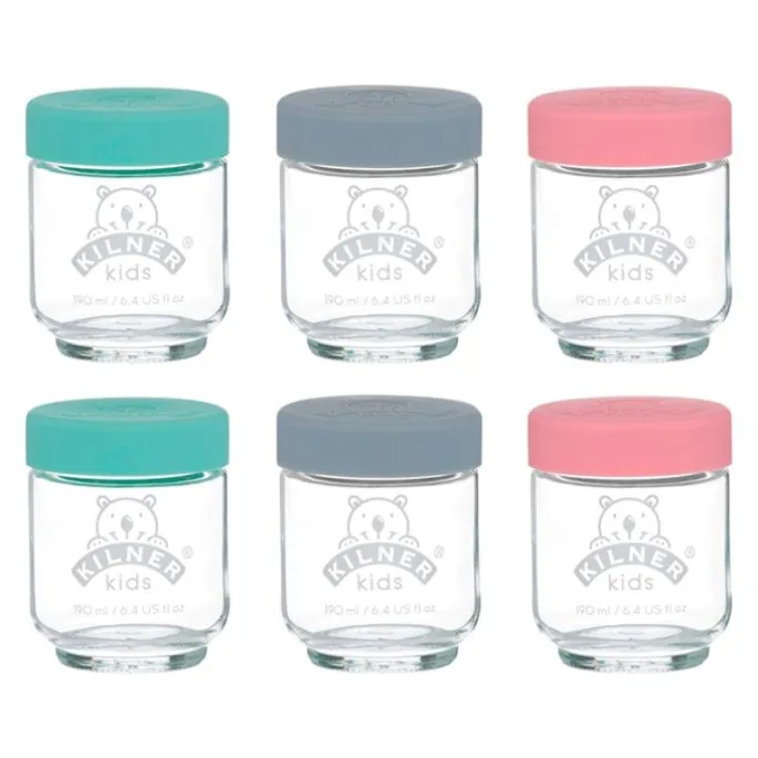 Tarros de cristal con tapa de silicona Kids 190 ml (6) - Kilner