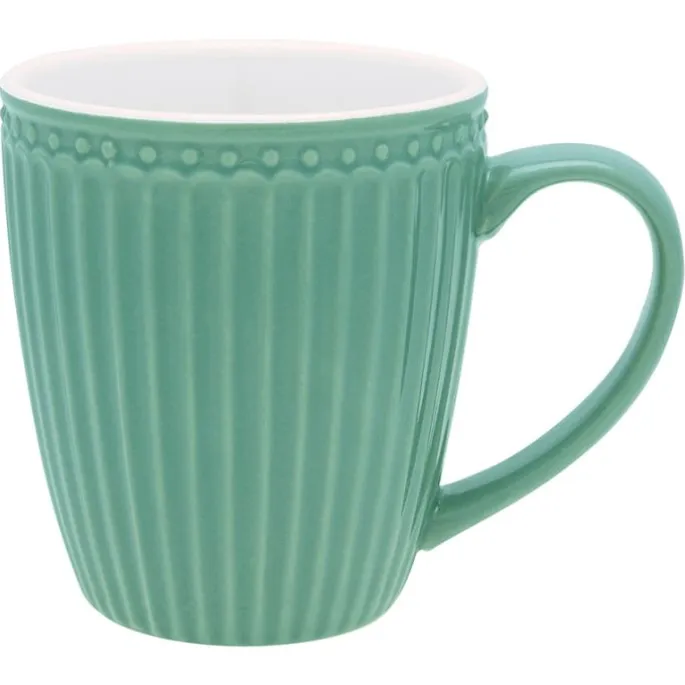 Taza de cerámica con asa Mug Alice Dusty Green - GreenGate