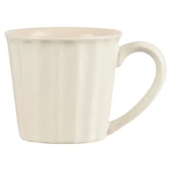 Taza estriada baja con asa crema 300 ml - Mynte - Ib Laursen