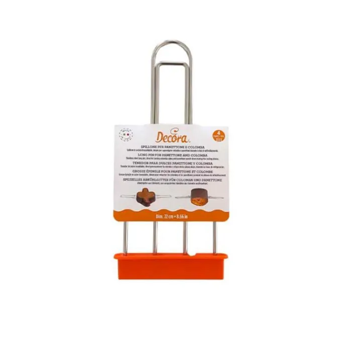 Tenedor pincho 4 puntas, para enfriar panettones y colombas boca abajo 22 cm - Decora