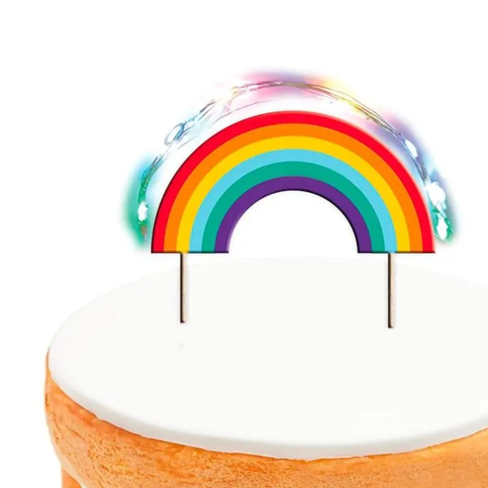 Topper de madera con LEDs arcoíris - ScrapCooking