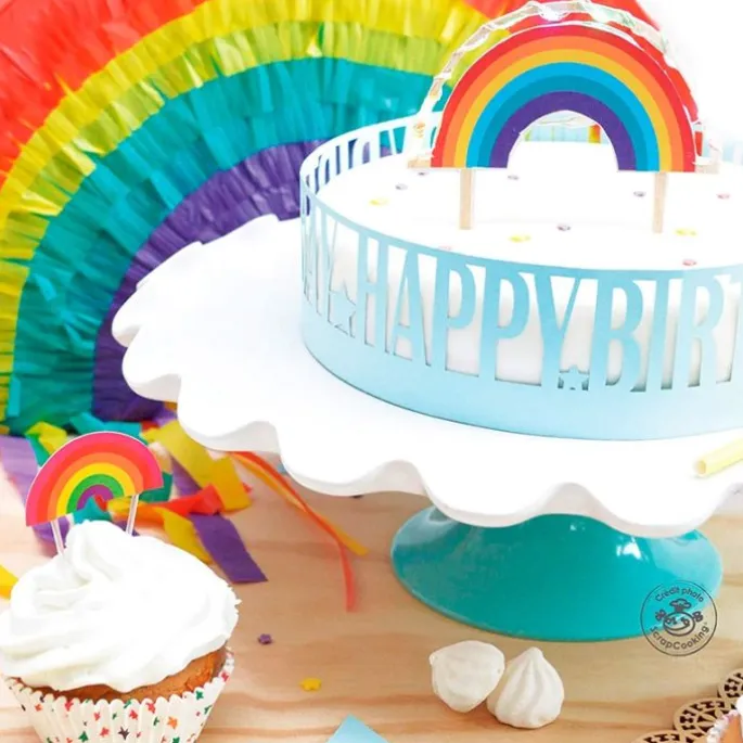 Topper de madera con LEDs arcoíris - ScrapCooking
