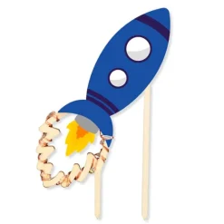 Topper de madera con LEDs cohete espacial - ScrapCooking