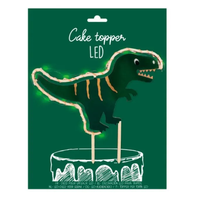 Topper de madera con LEDs dinosaurio - ScrapCooking