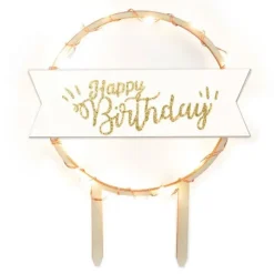 Topper de madera con LEDs Happy Birthday - ScrapCooking
