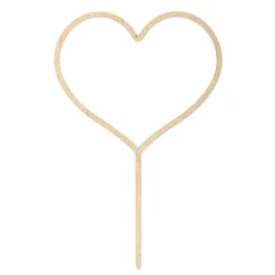 Topper de madera corazón 14 cm - PartyDeco