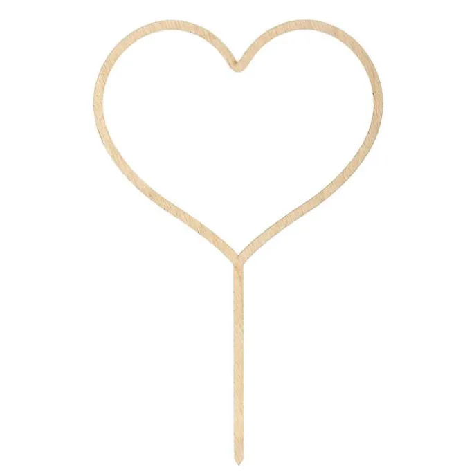 Topper de madera corazón 14 cm - PartyDeco