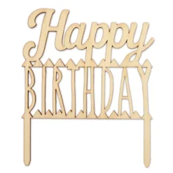 Topper de madera Happy Birthday - ScrapCooking
